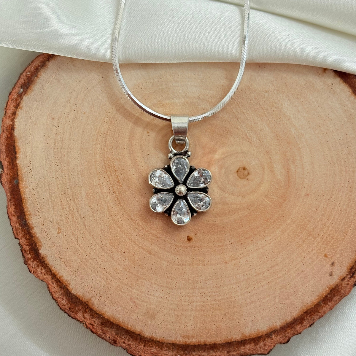 CZ Blossom Shine 925 Silver Pendant