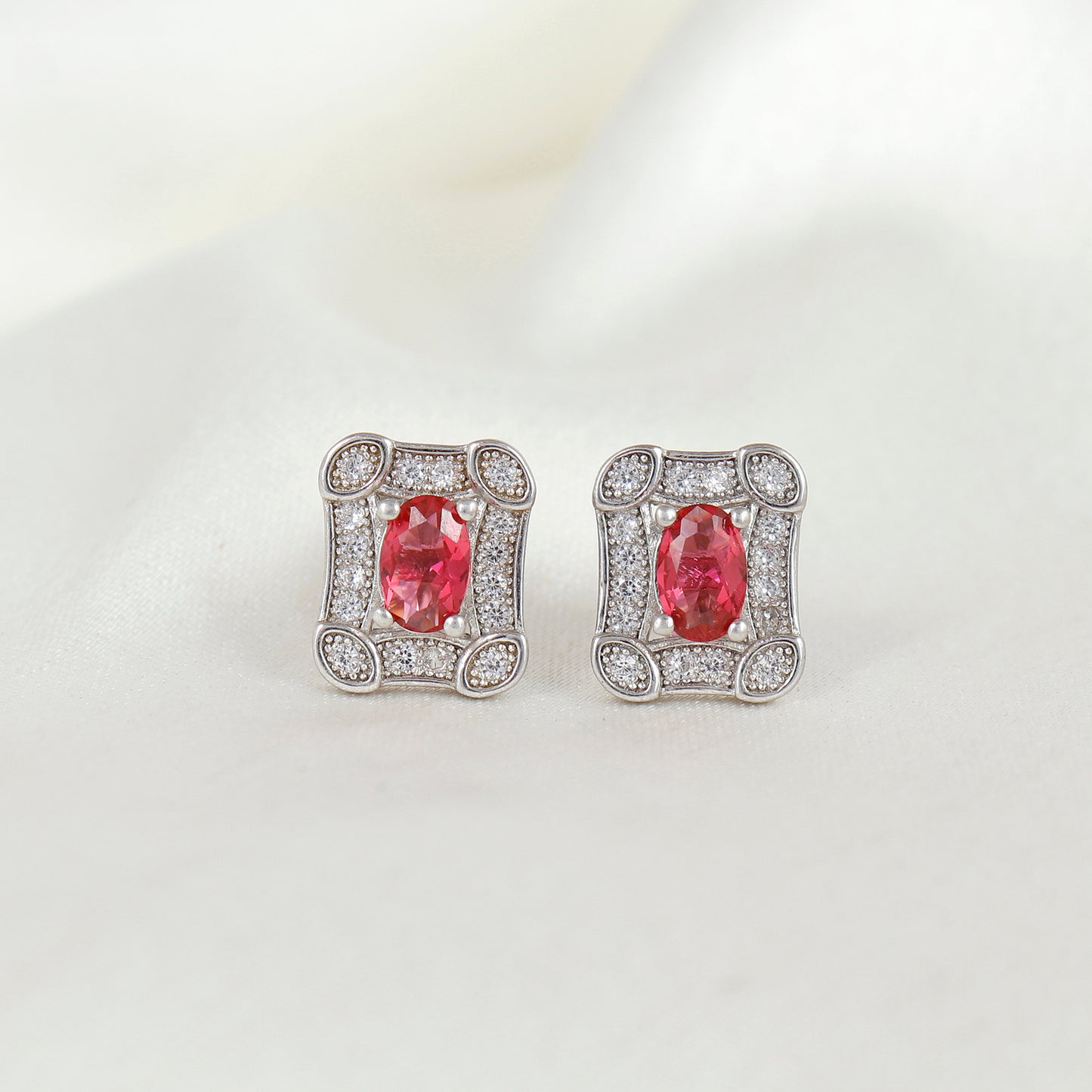 Ruby Sparkle Royal Stud Earrings
