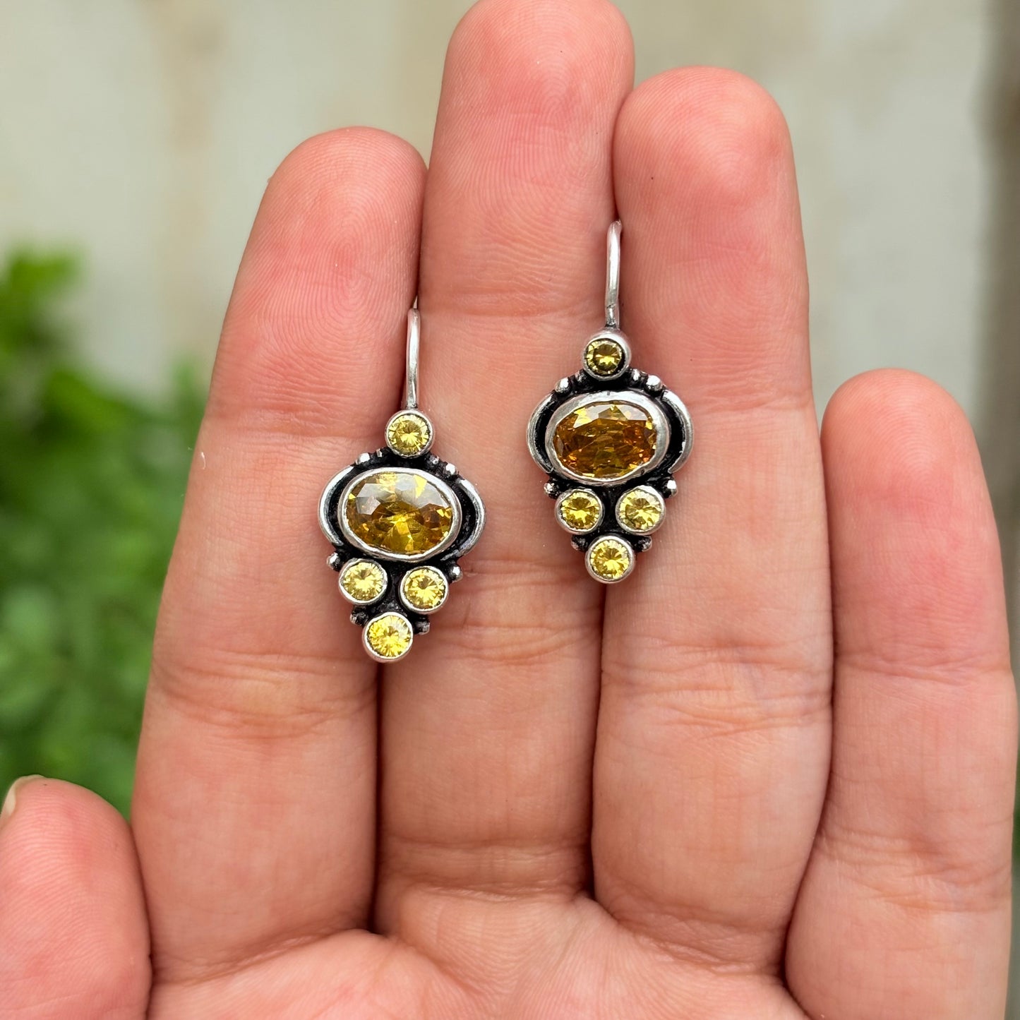 Citrine 925 Silver Earrings