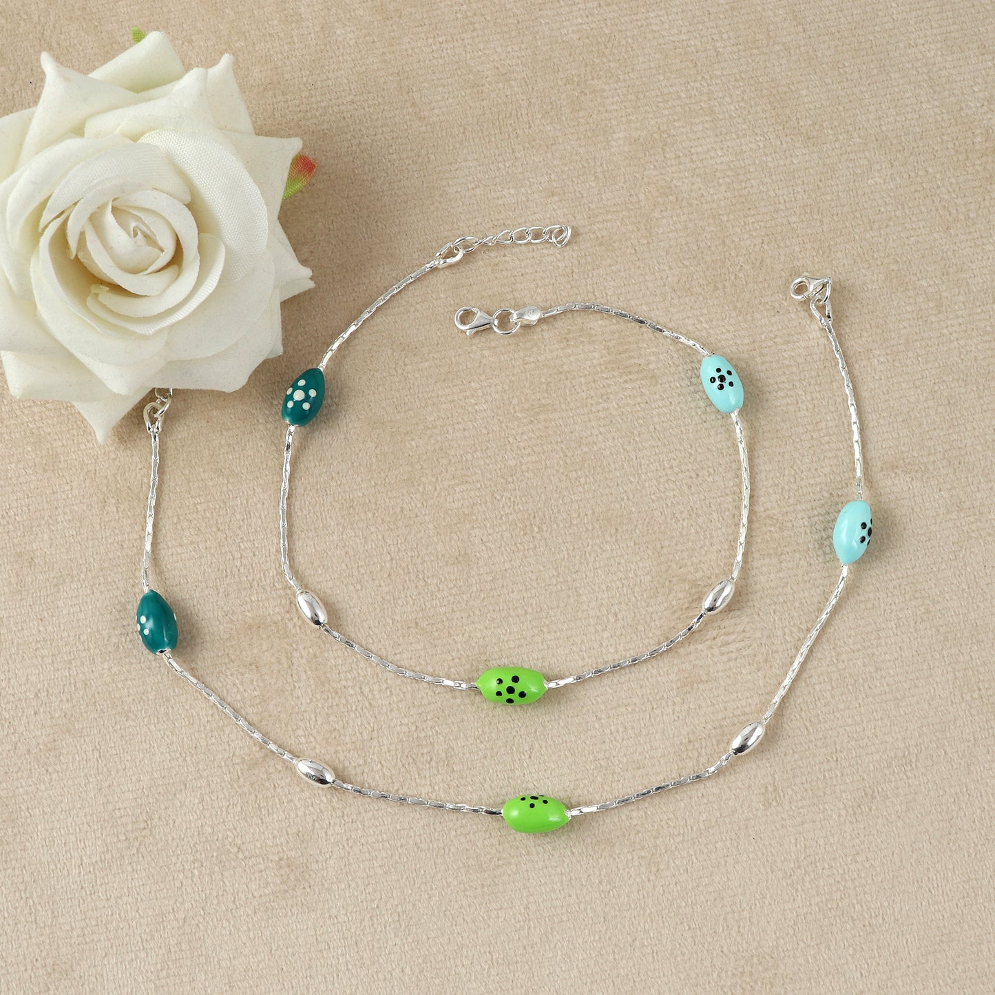 Serene Shine Silver Anklet For Women