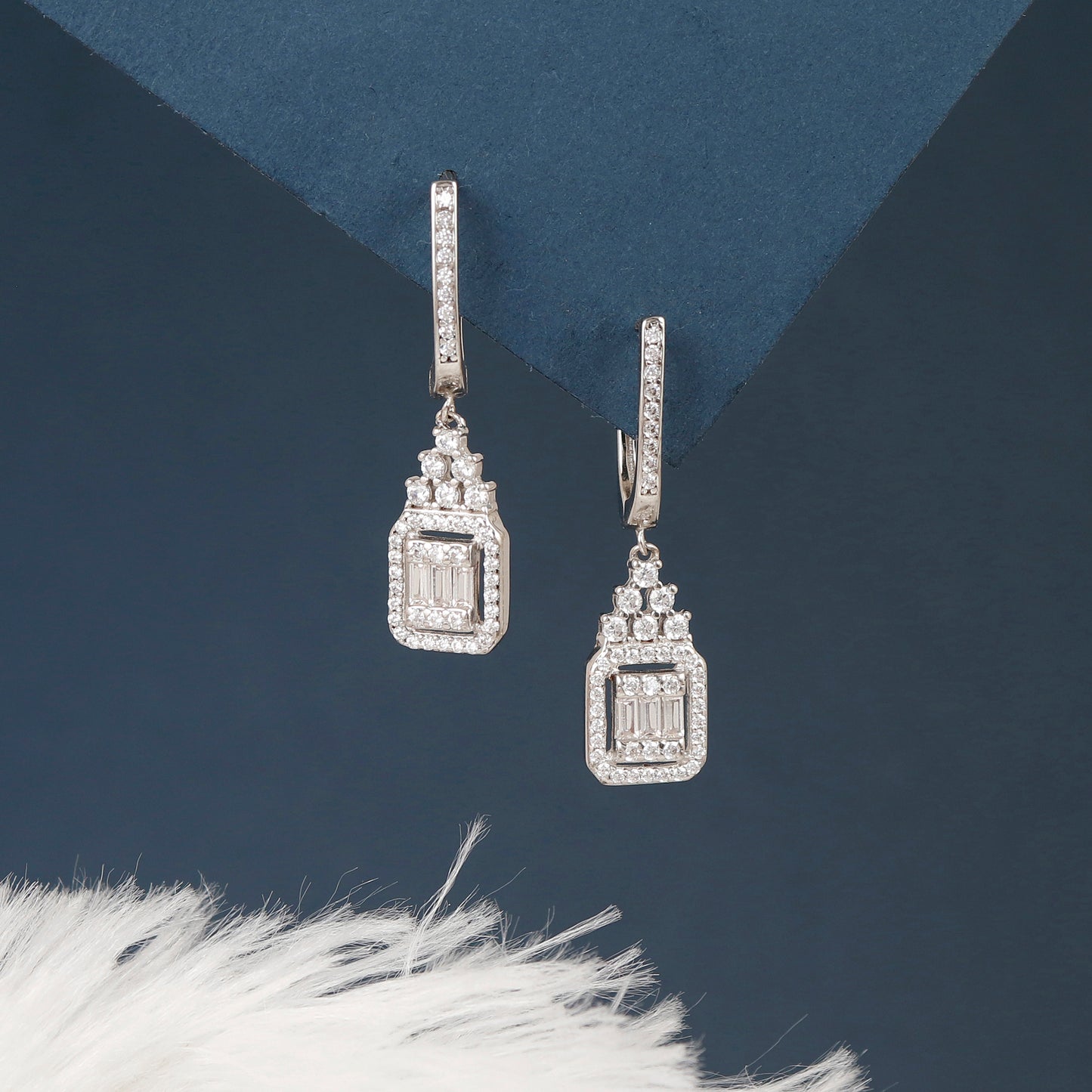 Glamour Night 925 Silver Dangle Earrings