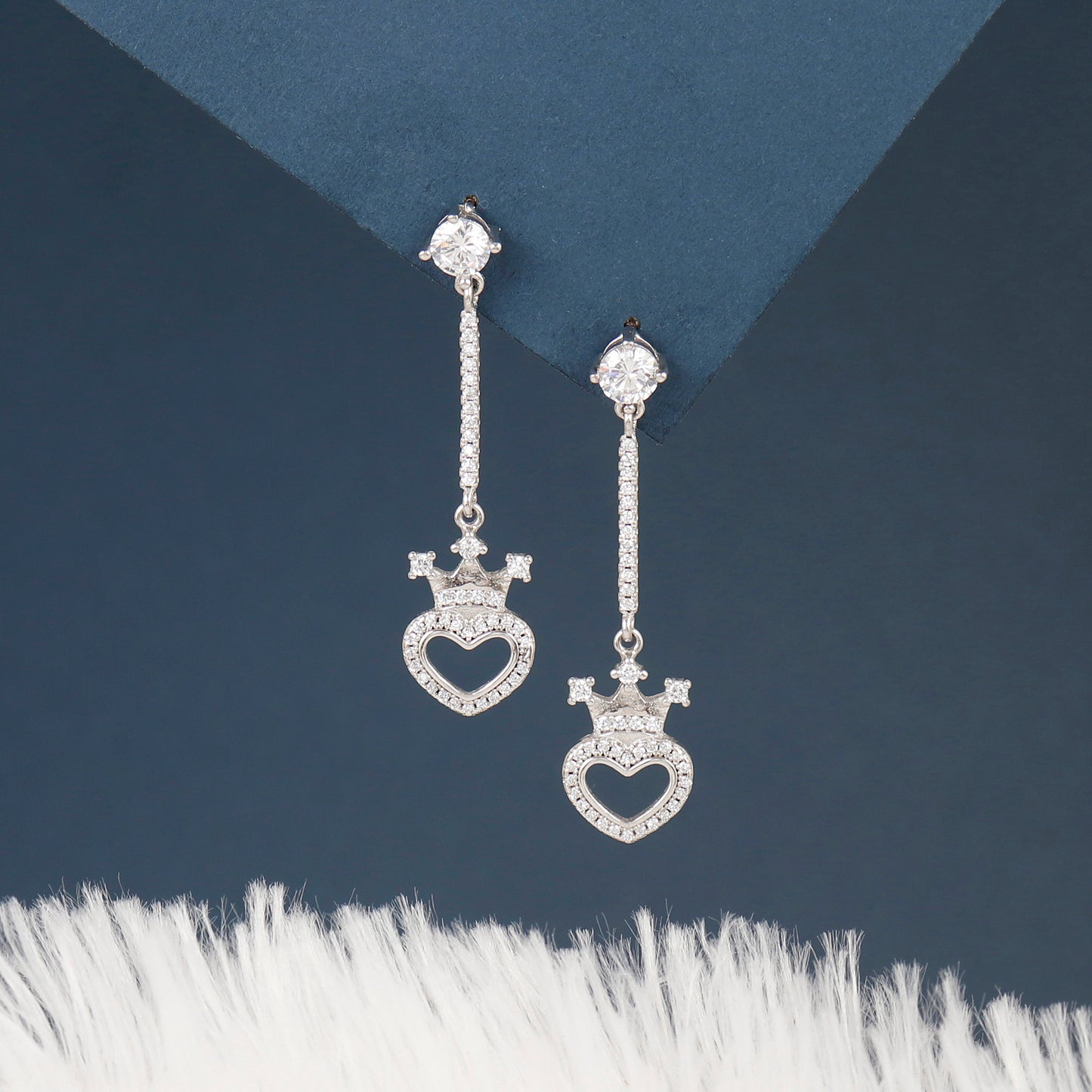 Heart Queen Silver Earrings Gift For Her