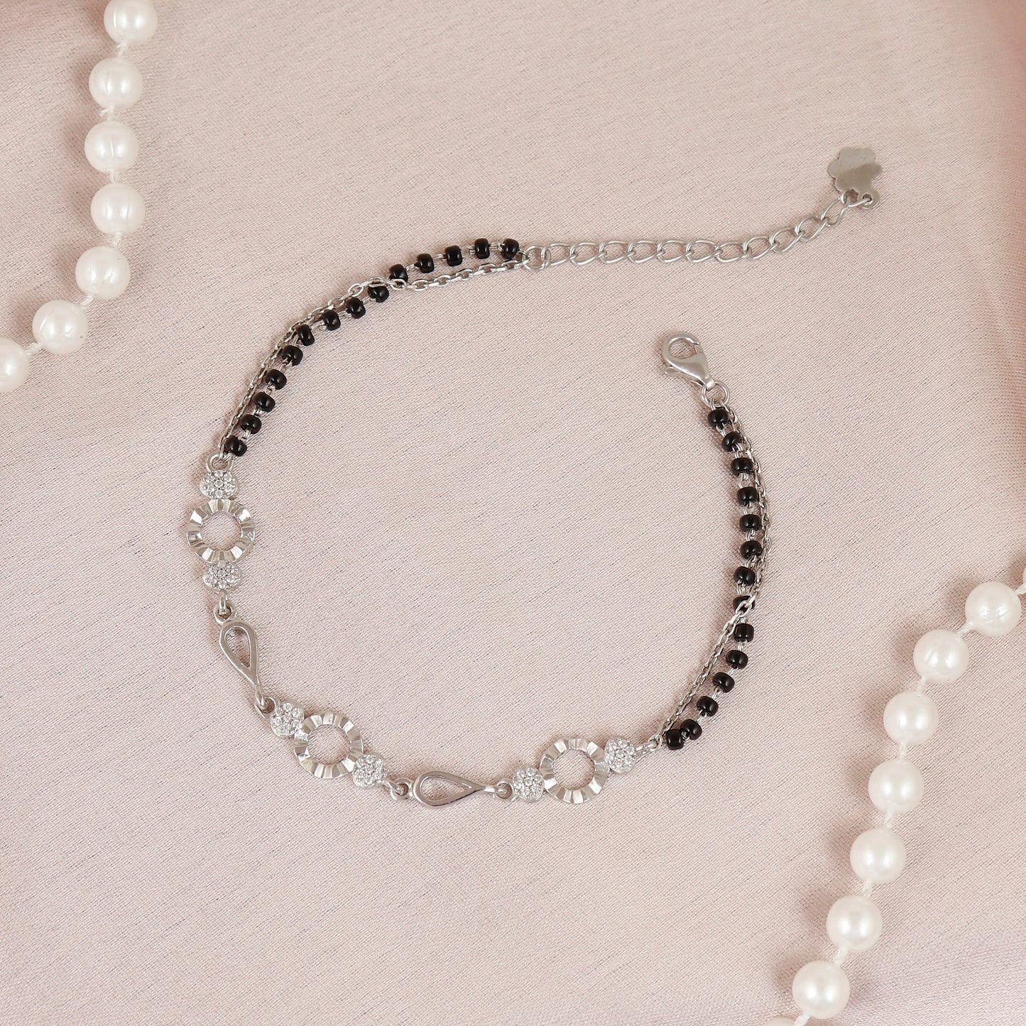 Minimalist Geometric Wrist Silver Mangalsutra