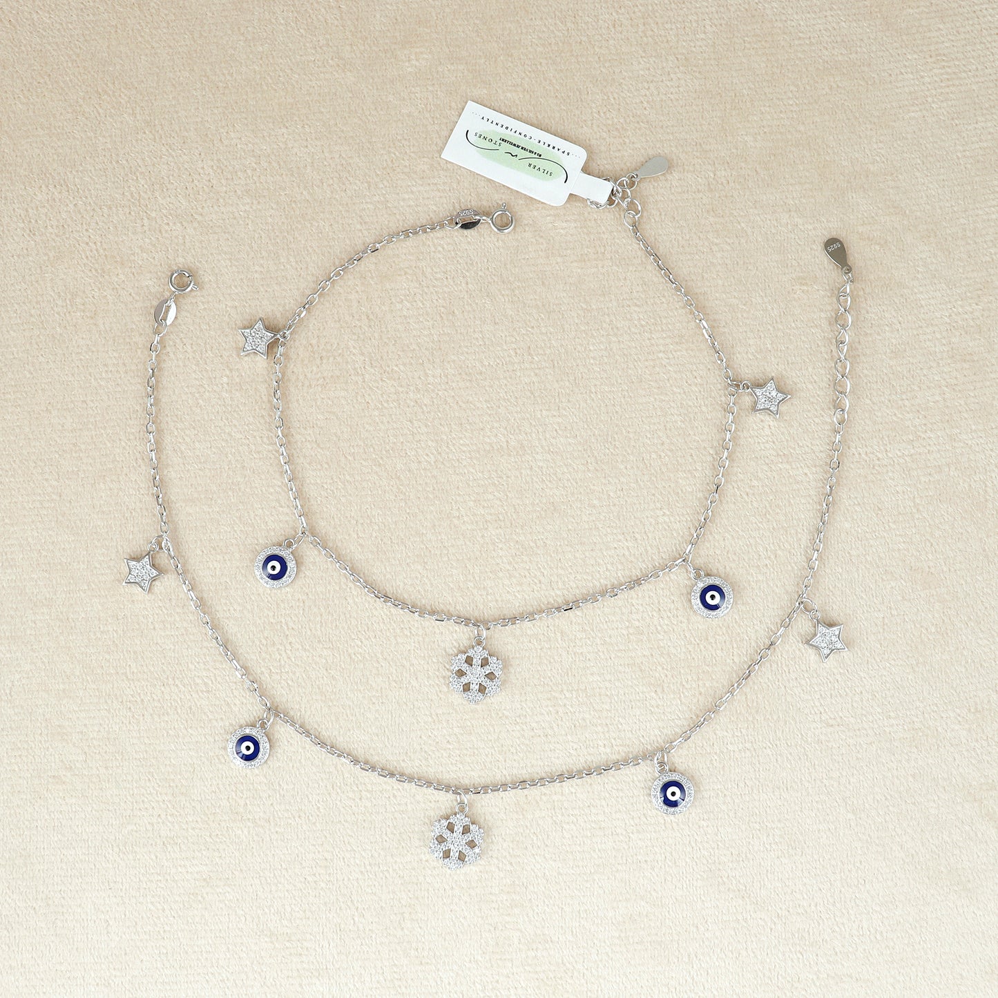 925 Silver Adjustable Protective Chain Anklet