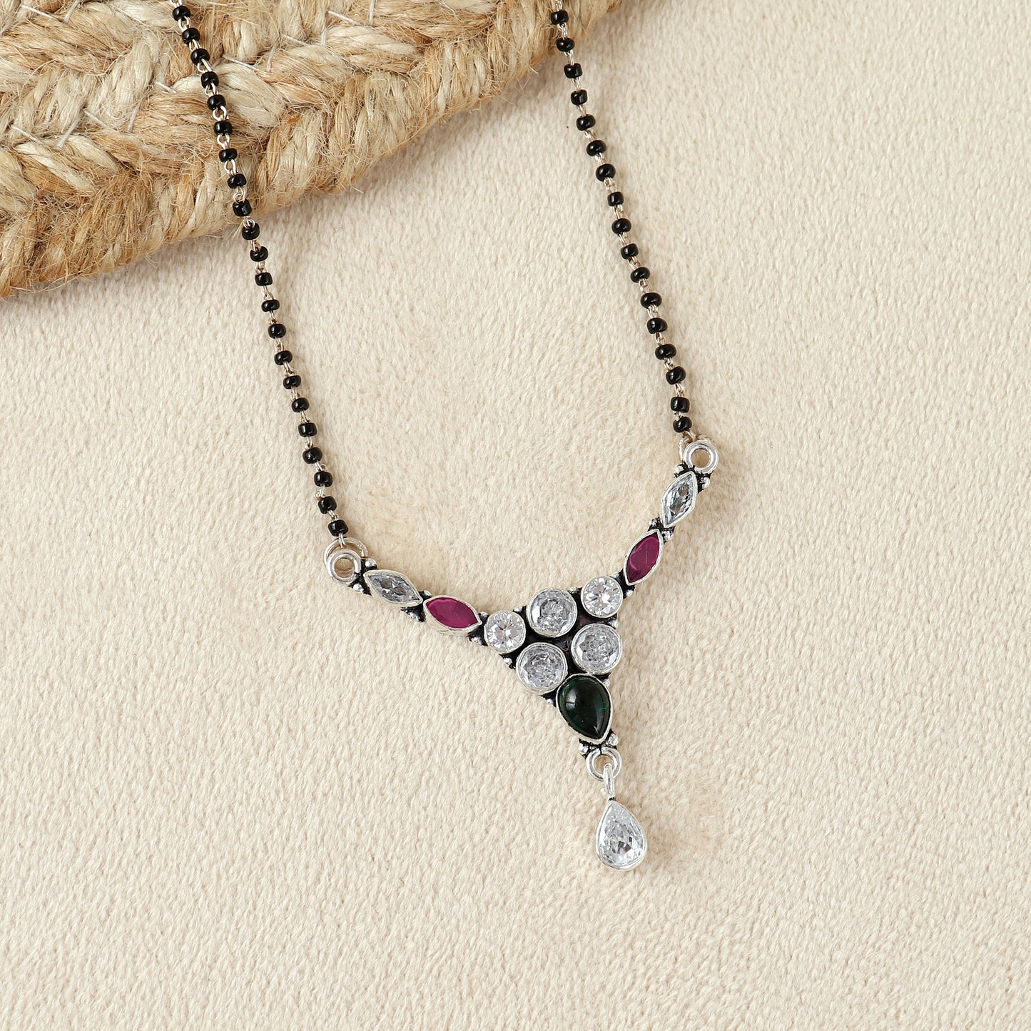 Flattering CZ Silver Mangalsutra