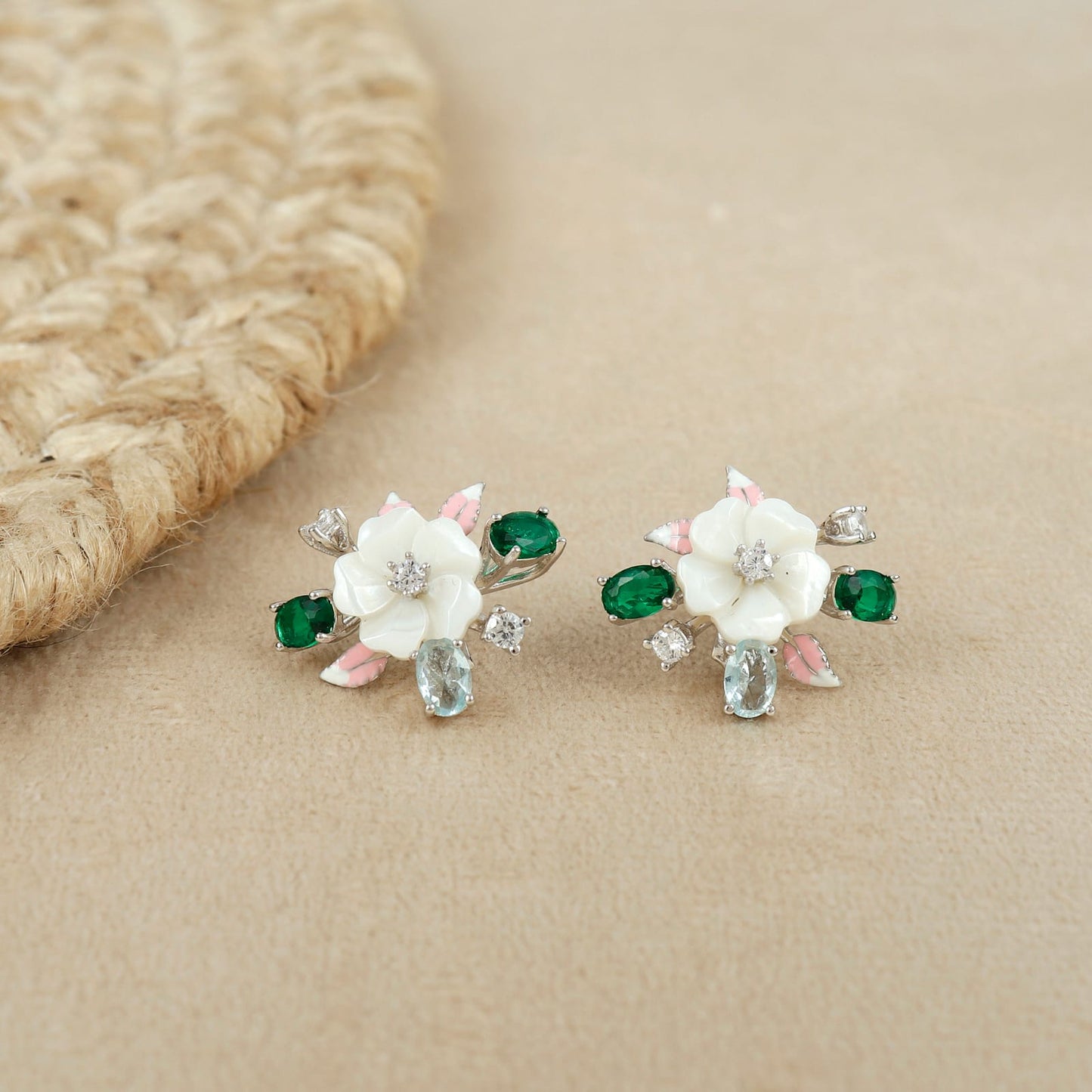 Wildflower Wonderland Enamel Silver Earring