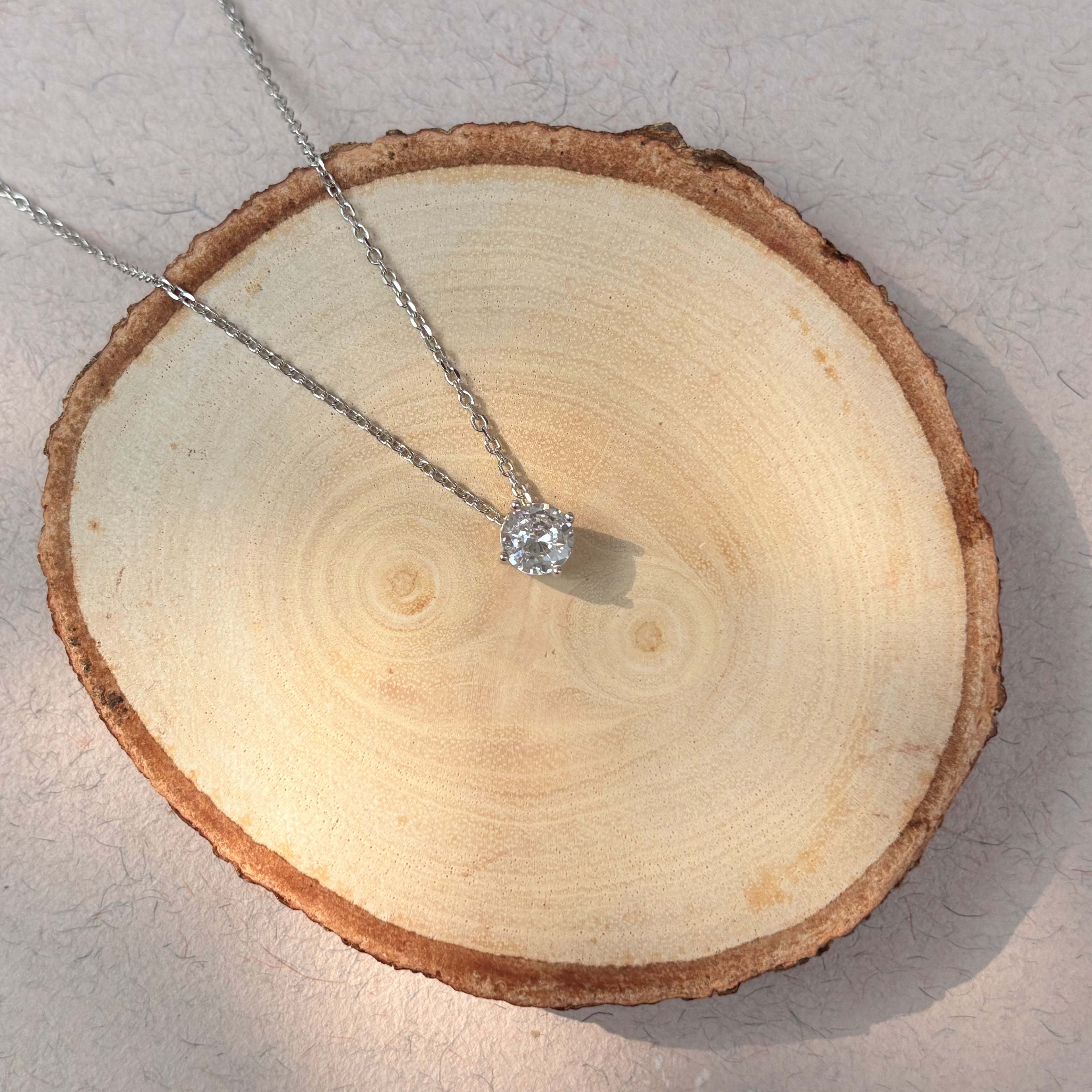 925 Sterling Silver Solitaire Charm Pendant