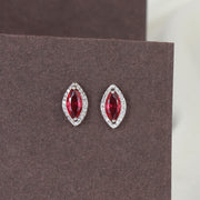 Silver Ruby Marquise Allure Earring
