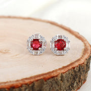Ruby Eternal Glow Silver Studs