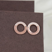 Rose Gold Silver Orbit Studs