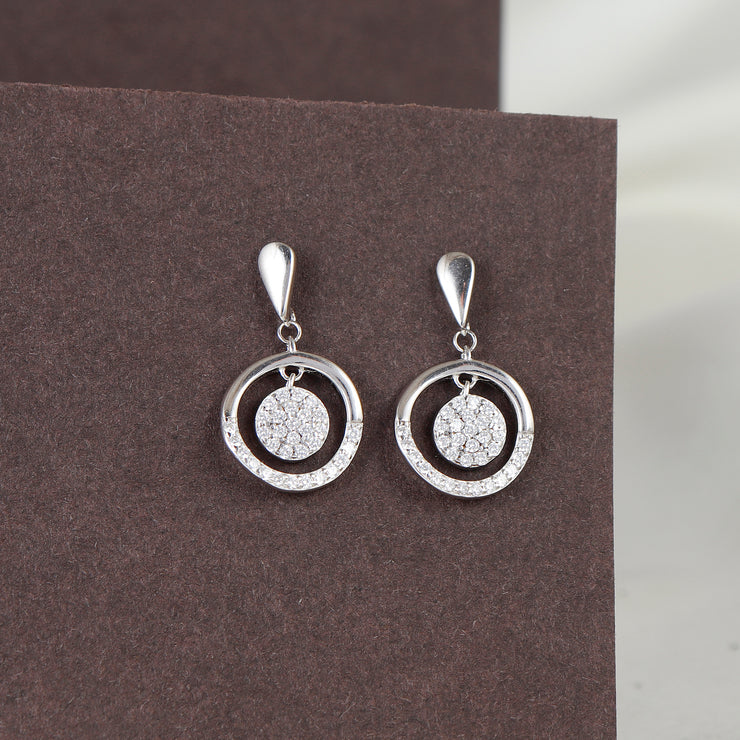 Moonlit Glow Silver Earring