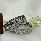 Paisley Heritage Plain Oxidized Silver Bangle