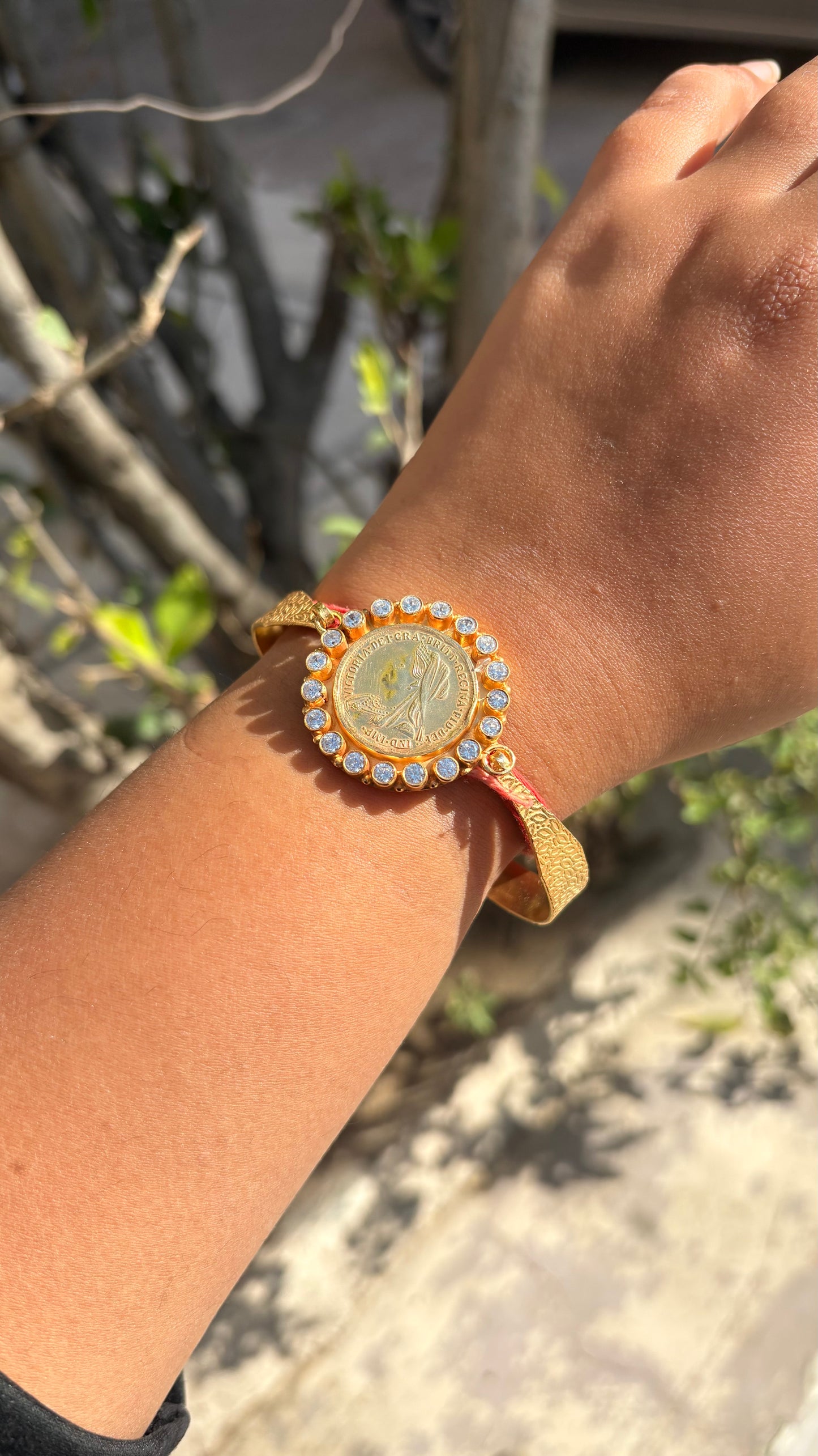 Gold Plated Silver Coin Kada
