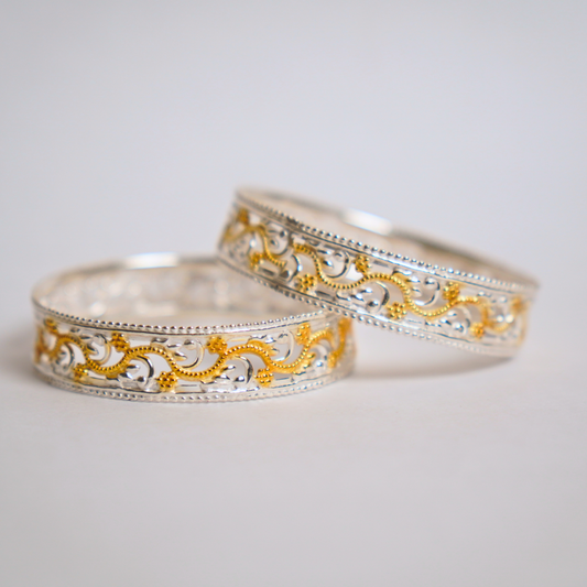 Paisley Heritage Gold Plated Silver Bangle