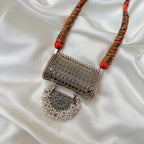 Oxidized Tribal Fusion Silver Necklace for Women