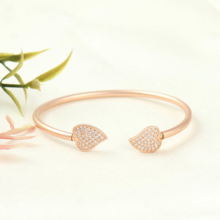 Two Hearts Shine Silver Kada