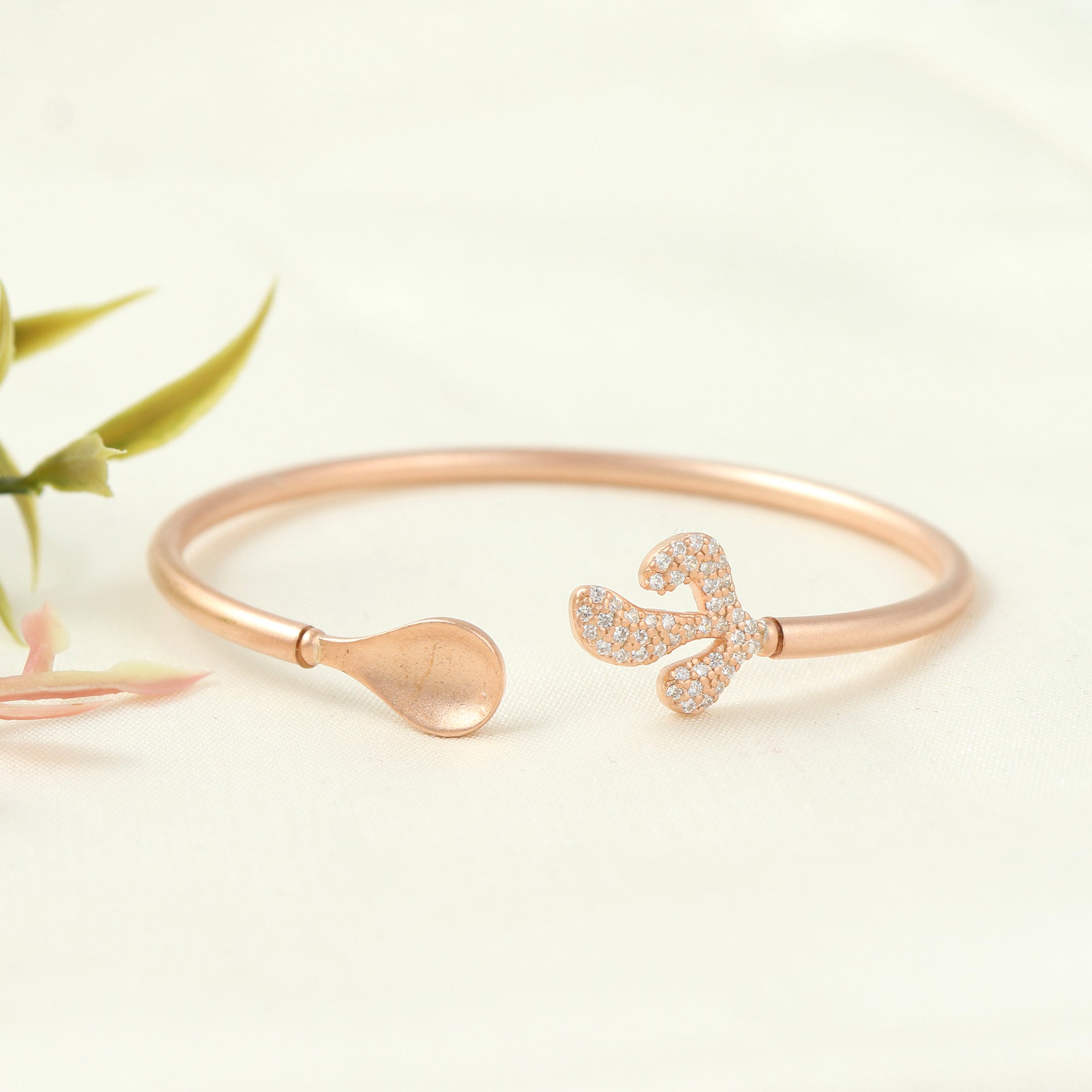 Rose Allure Silver Kada