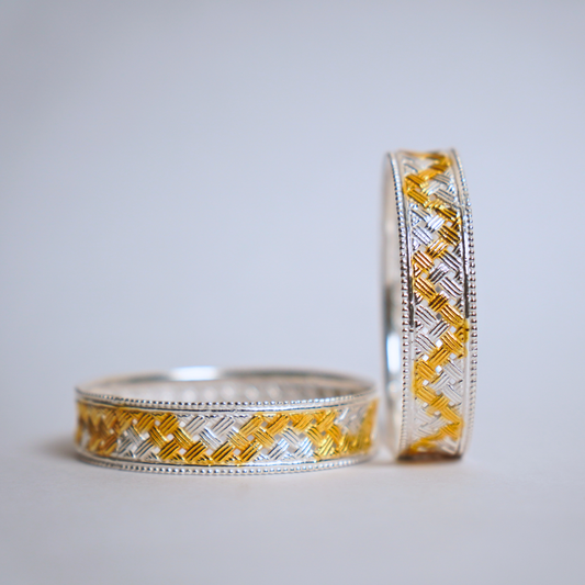 Gold Plated Zehra Heritage Silver Bangle