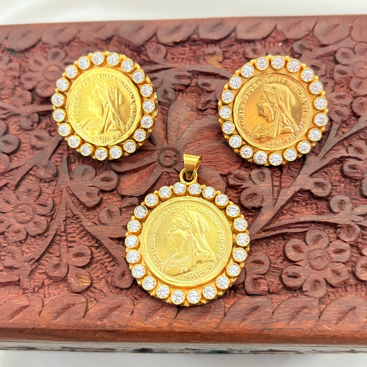 Royal Legacy Gold Plated Coin Necklace