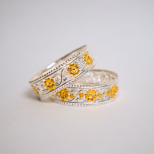 Classic Filigree Gold Plated Silver Bangle