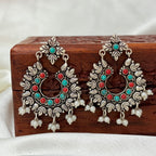 Tribal Leaf-Motif 925 Silver Chandbalis