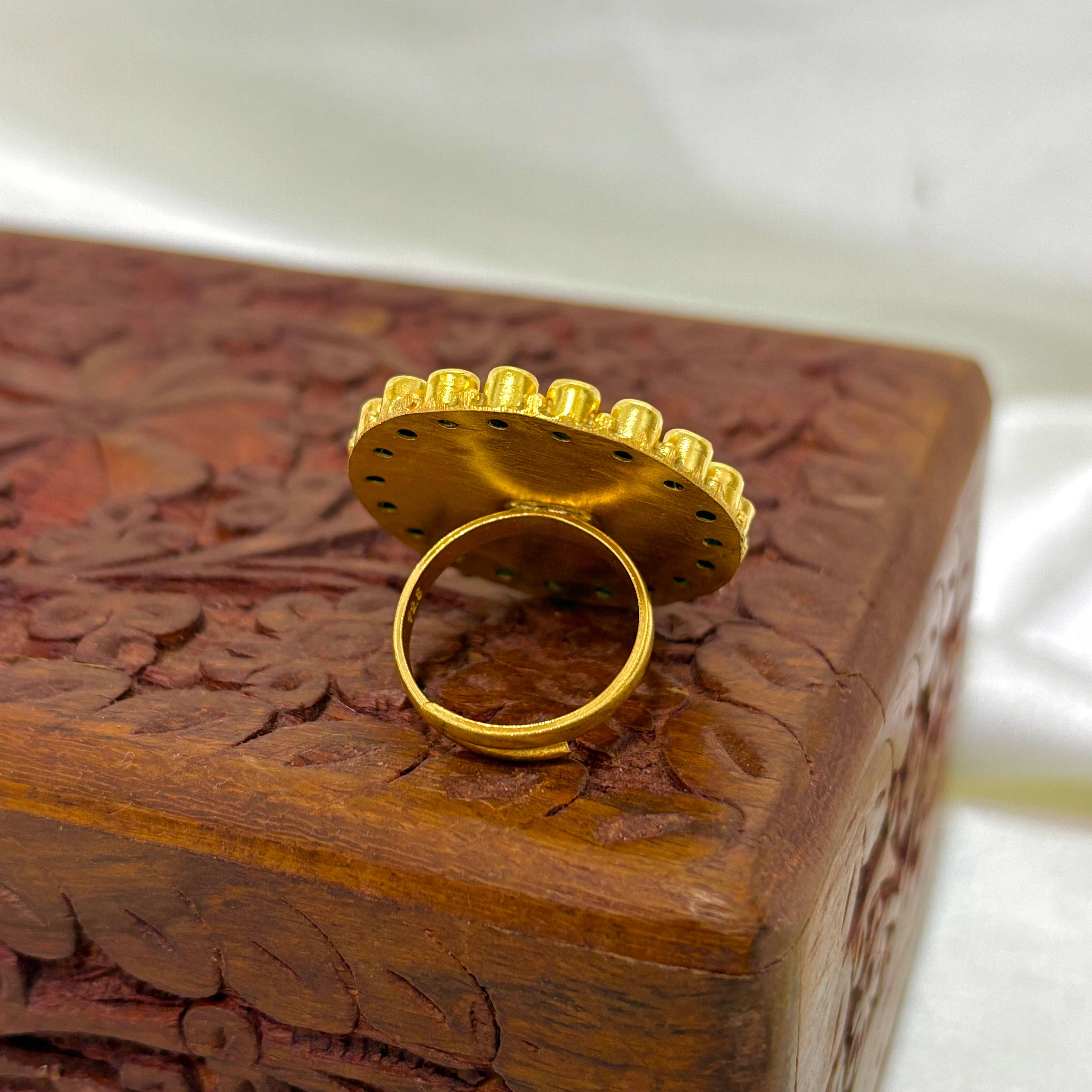 92.5 Silver Gold Polished  Coin Ring