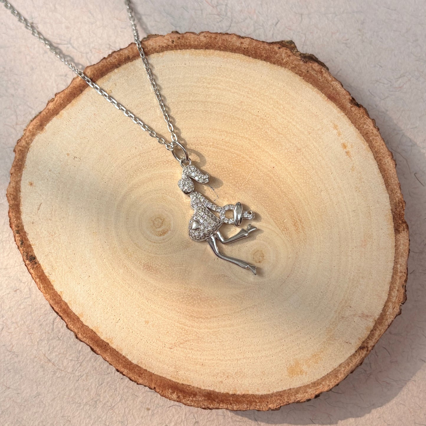 Elegant Angel Charm Silver Necklace