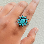 Handcrafted 925 Silver Turquoise Statement Ring