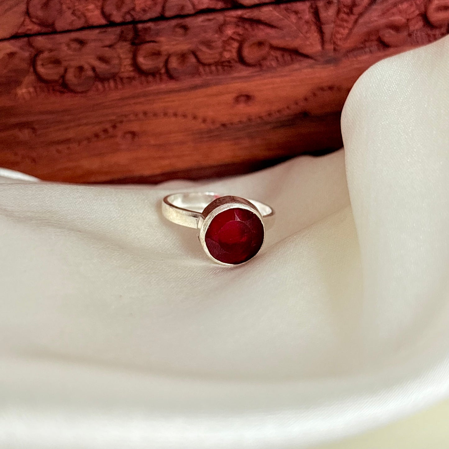 Single Stone Silver Ring for Women