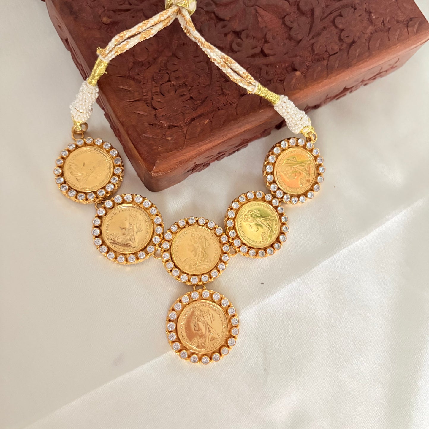 Queen’s Coin Gold Plated Silver Necklace