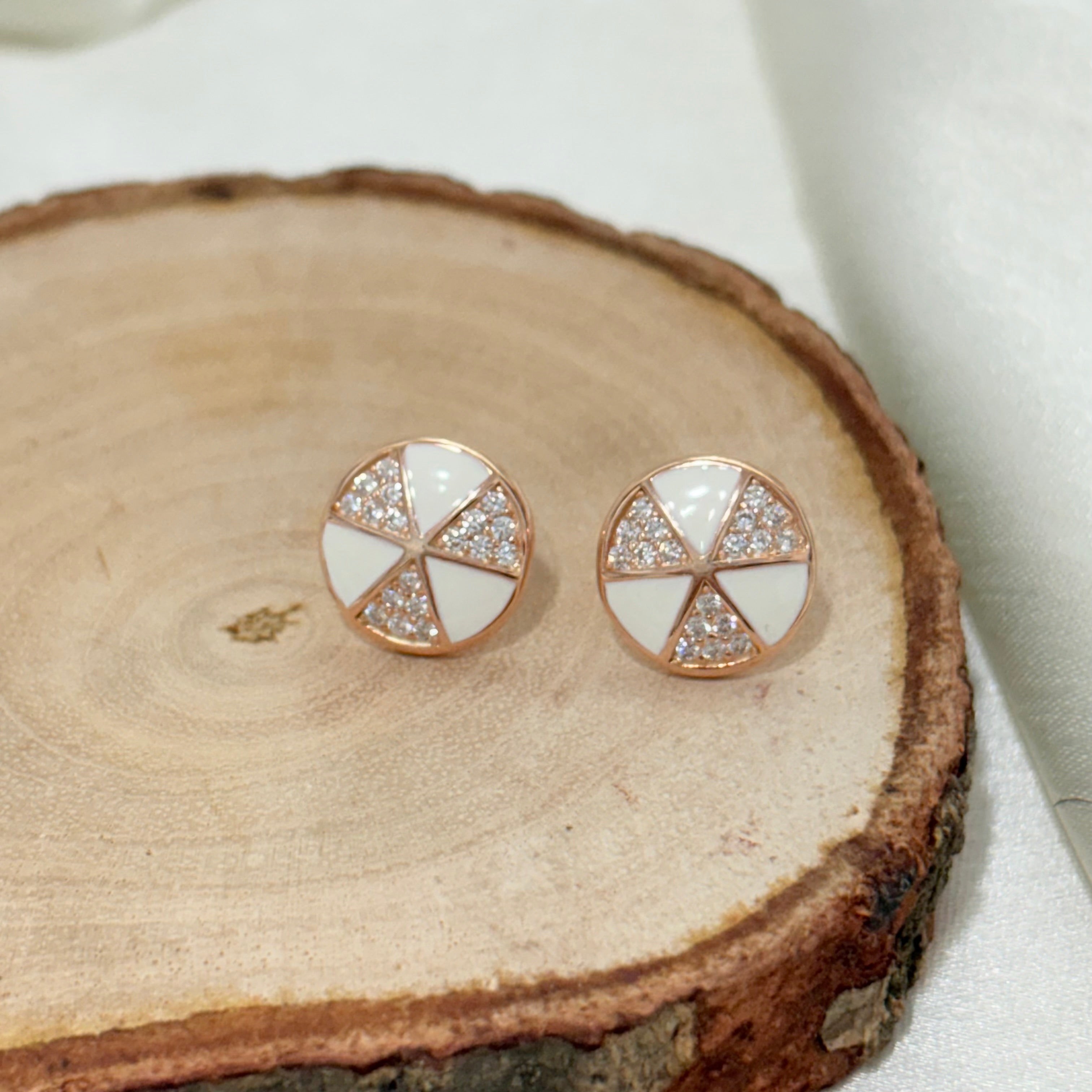 Minimalist Dual-Tone Geometric Silver Studs