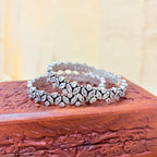 Shimmering Marquise Silver Bangle For Everyday
