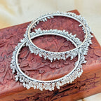 Traditional Oxidized Silver Ghungroo Kada for Women