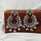 Tribal Leaf-Motif 925 Silver Chandbalis