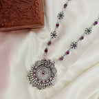 925 Silver Oxidized Madhav Leela Statement