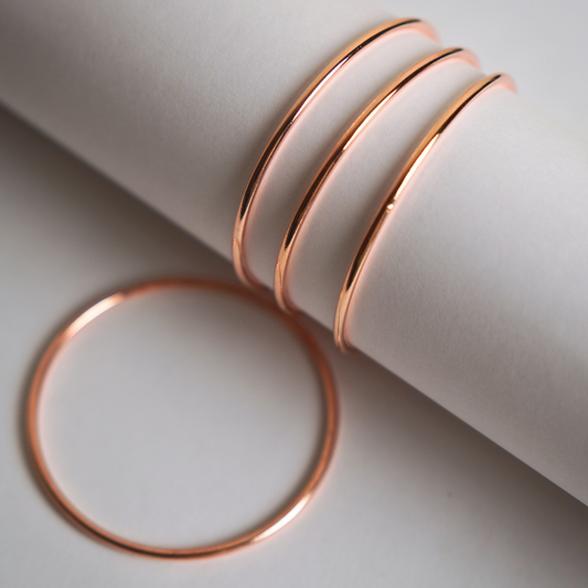 Rose Gold Silver Bangle