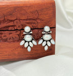 Handcrafted Silver Pearl Floral Earring