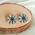 The Emerald Bloom Silver Stud Earring