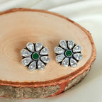 The Emerald Bloom Silver Stud Earring