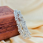 Traditional Oxidized Silver Ghungroo Kada for Women