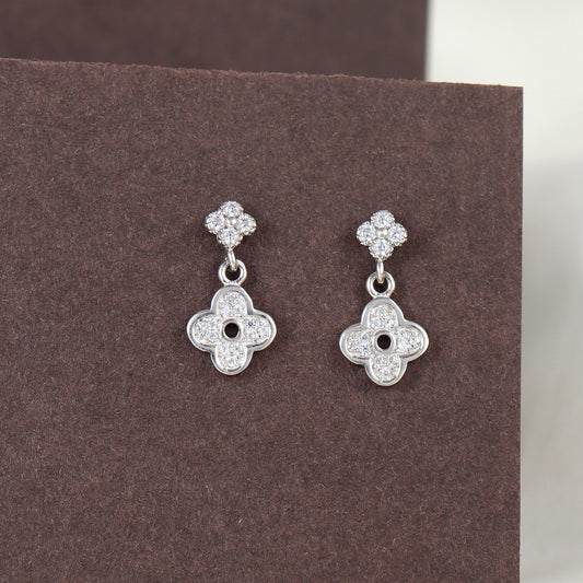 Silver Whisper Floral Featherlight Studs