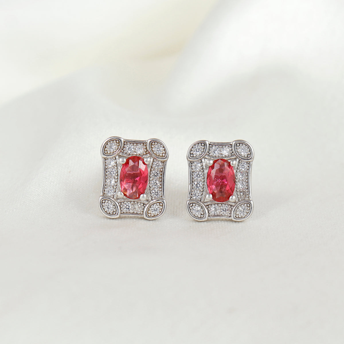 Ruby Sparkle Royal Stud Earrings