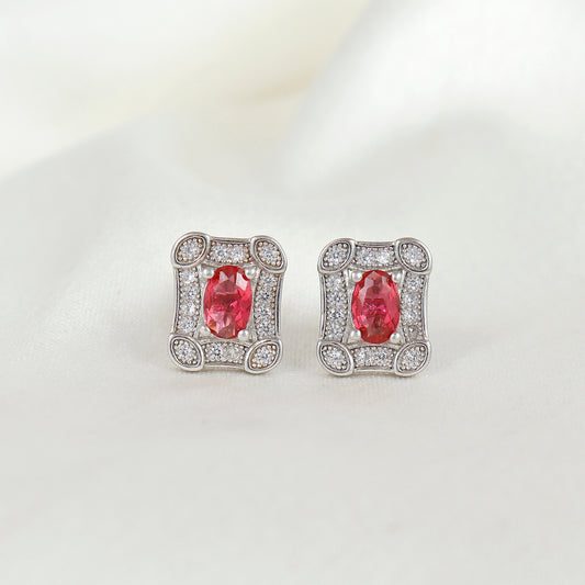 Ruby Sparkle Royal Stud Earrings