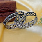 Paisley Heritage Plain Oxidized Silver Bangle