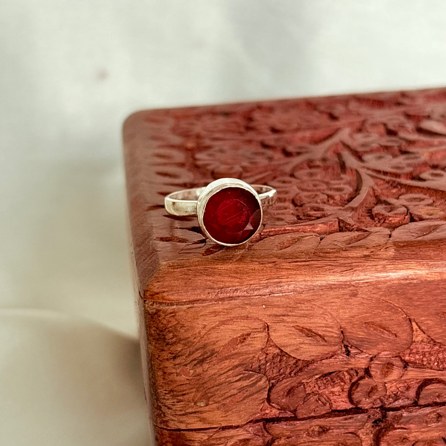 Single Stone Silver Ring for Women