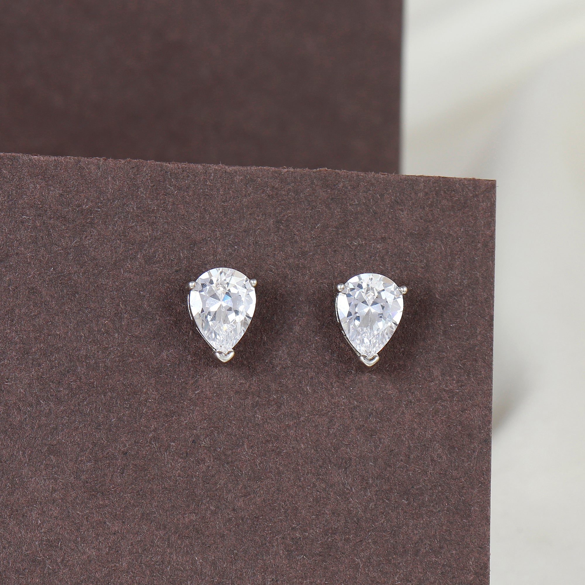 Tear Drop Silver Studs