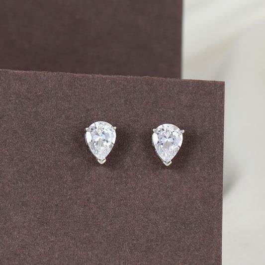 Tear Drop Silver Studs