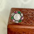 Rang Mahal 925 Silver Coin Cocktail Ring
