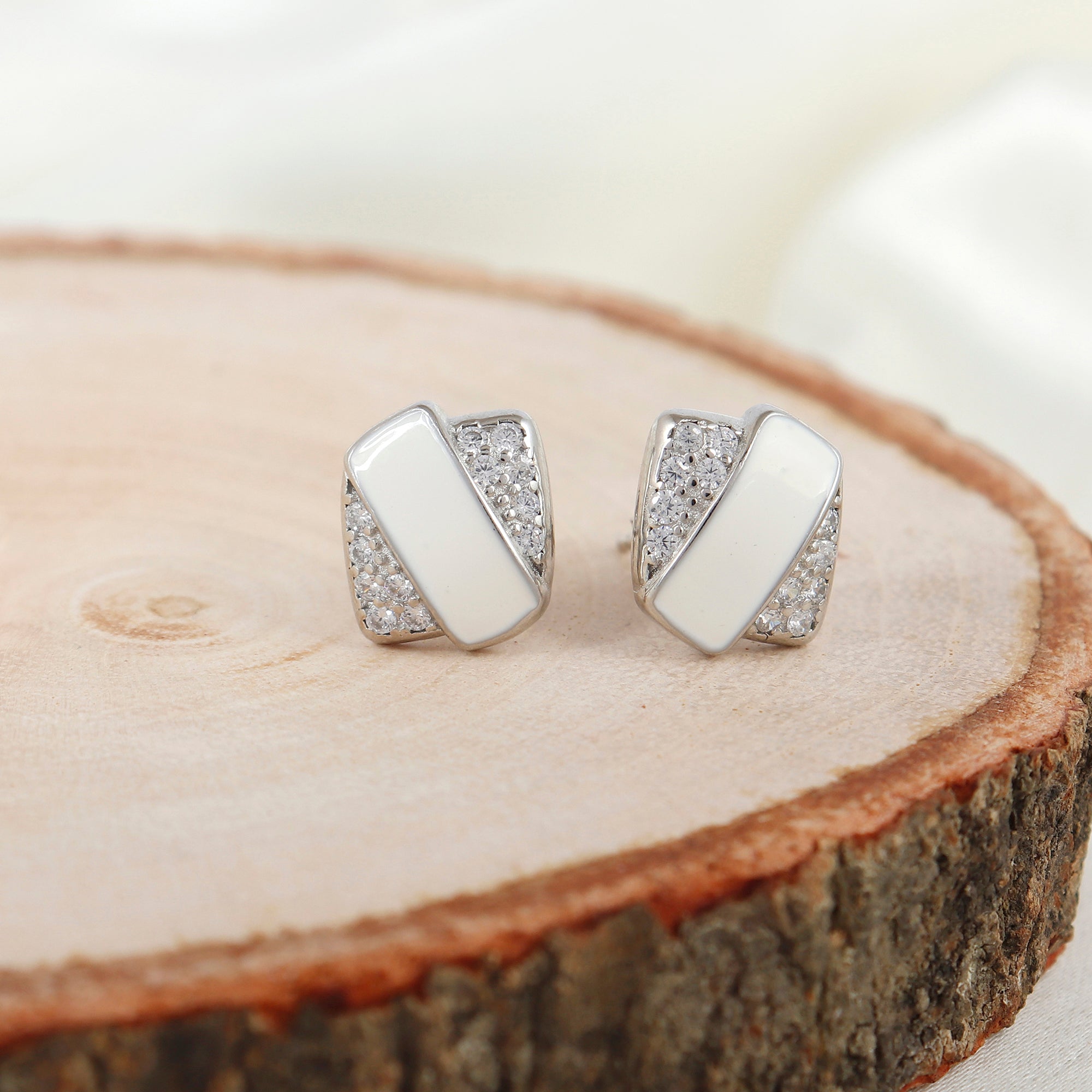 Serene Shine Minimalist Silver Studs