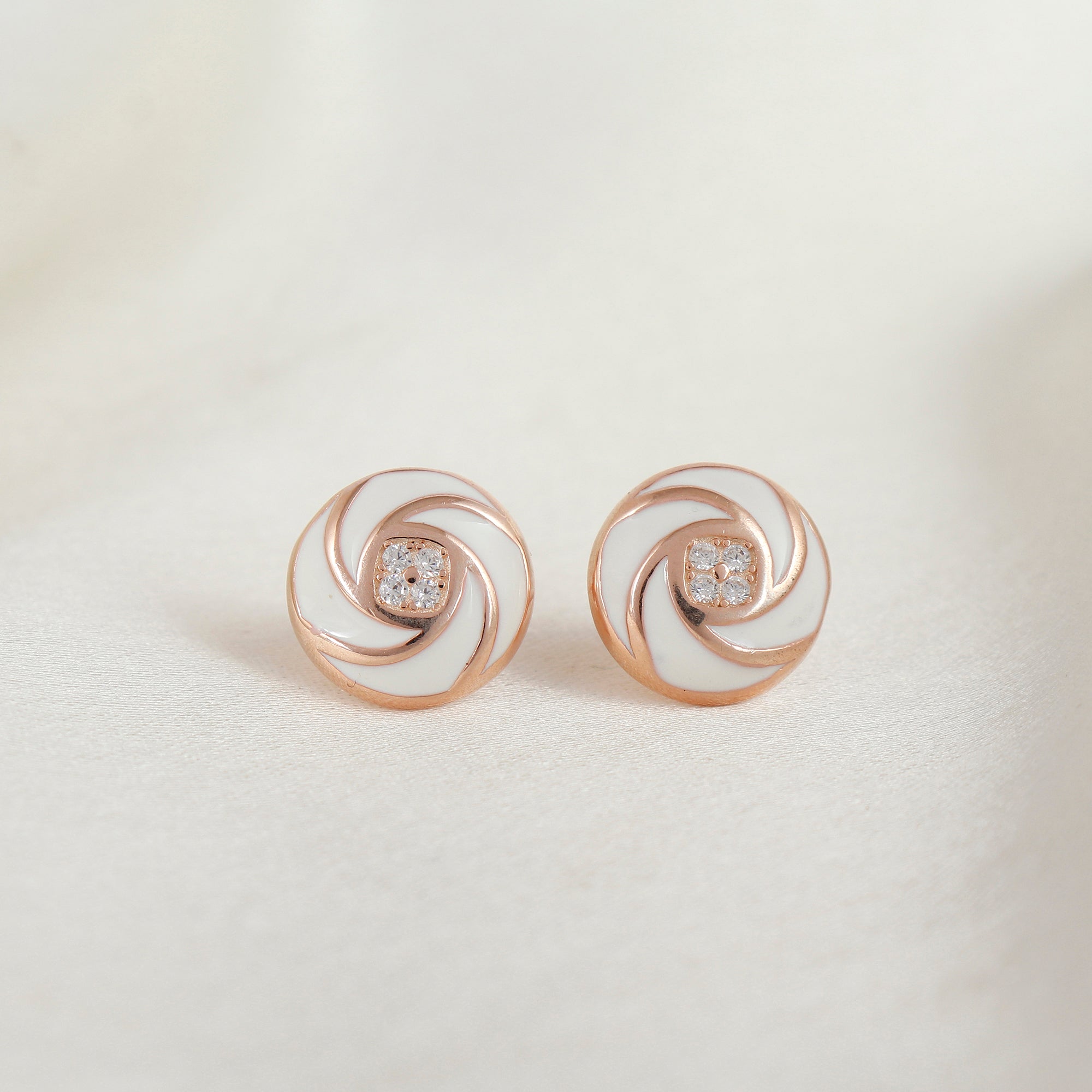 Blooming Rosé Classic Silver Stud Earrings